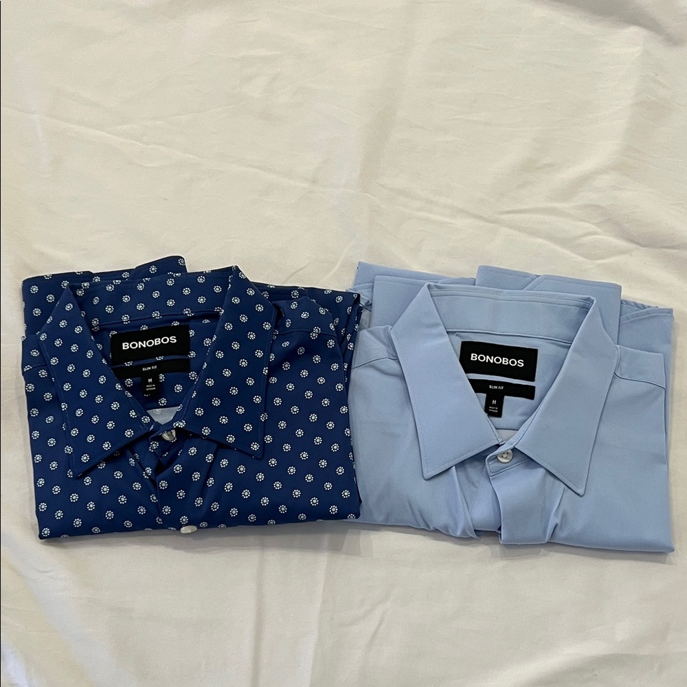 Bonobos Men's Navy and Sky Blue Button Down Shirts